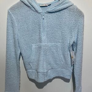 So Women's Light Blue Cozy Perfectly Soft Knit Full Zip Hoodie Size Small NWT